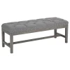 Ferdinand Tufted Tan Linen Wood Bench With Double Nailhead Opening Sales^* Best