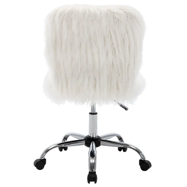 Fiona White Faux Fur Adjustable Office Chair Low Price^* Outlet