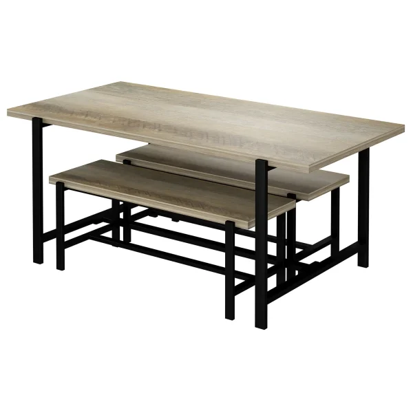 Found & Fable Loggy Wood & Metal Dining Table, 71 Good Quality^* Discount