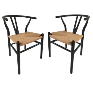 Found & Fable Set Of 2 Denise Black Wishbone Dining Chair Premium^* Best