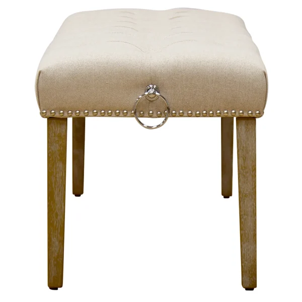 Grace Mitchell Bailey Tufted Bench With Ring Accents, Kd Discount^* Online