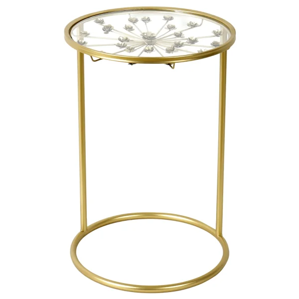 Grace Mitchell Round Gold Accent Table With Glass Top Fashion^* Cheap