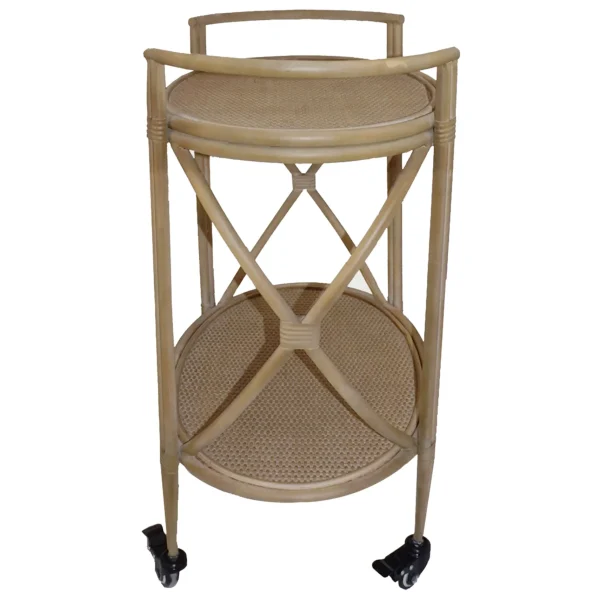 Grace Mitchell 2-Tier Rattan Shelf Bar Cart With Metal Frame Outlet^* Online