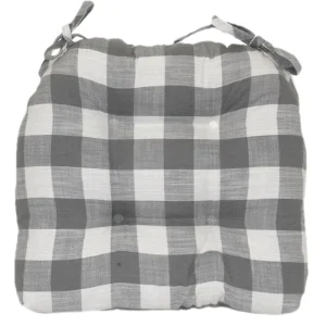 Grey Cotton Buffalo Check Chair Pad Cheaper^* Sale