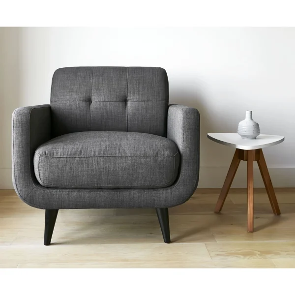 Hadley Tufted Back Accent Chair, Charcoal Grey Flash Sale^* Discount