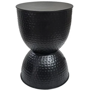 Hammered Metal Accent Table, Black Low Price^* New