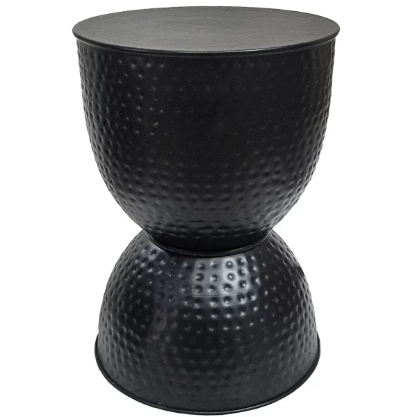 Hammered Metal Accent Table, Black Low Price^* New