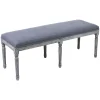 Heritage Dark Grey Linen Bench Low Price^* Outlet