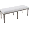 Heritage Light Grey Linen Bench Cheaper^* Online