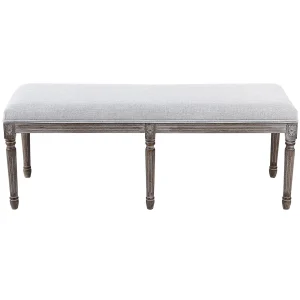 Heritage Light Grey Linen Bench Cheaper^* Online