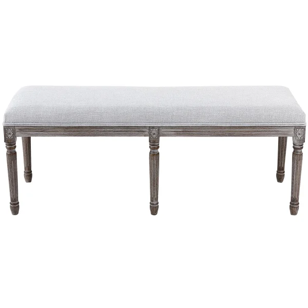 Heritage Light Grey Linen Bench Cheaper^* Online
