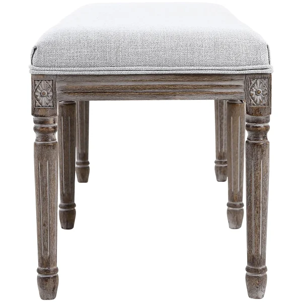 Heritage Light Grey Linen Bench Cheaper^* Online
