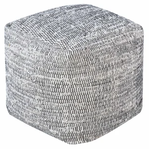 Honeybloom Black & Cream Pouf Discount Online^* Best Sale