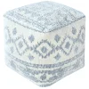 Honeybloom Blue & Cream Pouf Low Price^* Fashion