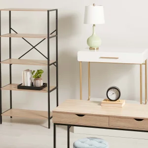 Honeybloom Burnaby 4-Tier Wood & Metal Shelf Opening Sales^* Shop