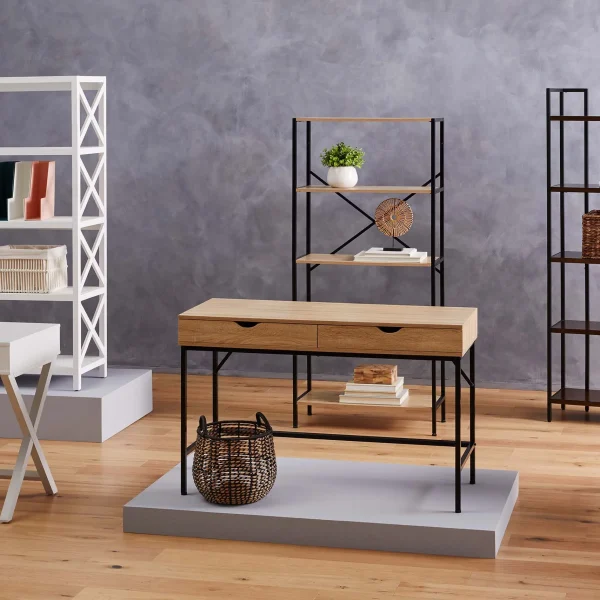 Honeybloom Burnaby 4-Tier Wood & Metal Shelf Opening Sales^* Shop
