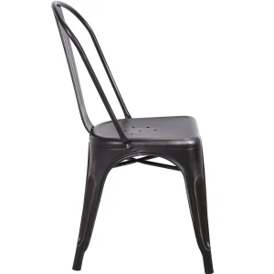 Honeybloom Idris Black Metal Dining Chair Good Quality^* Clearance