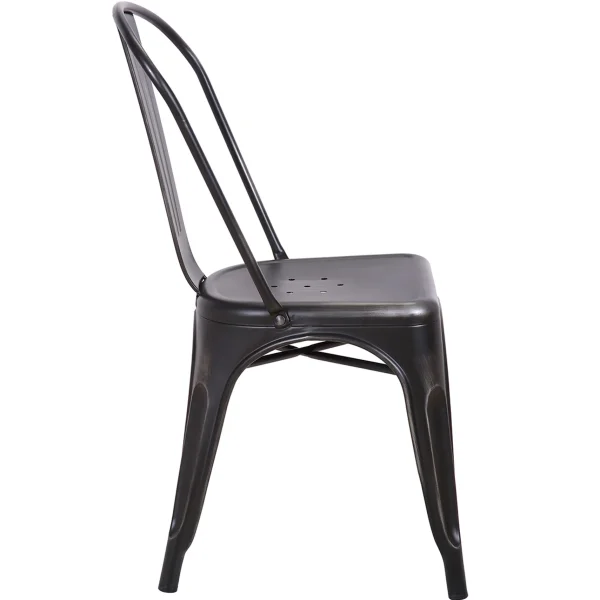 Honeybloom Idris Black Metal Dining Chair Good Quality^* Clearance