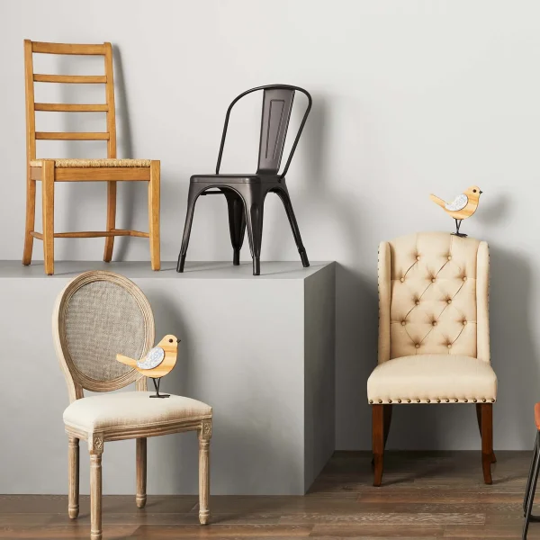 Honeybloom Idris Black Metal Dining Chair Good Quality^* Clearance
