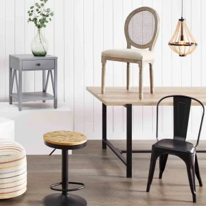 Honeybloom Idris Black Metal Dining Chair Good Quality^* Clearance