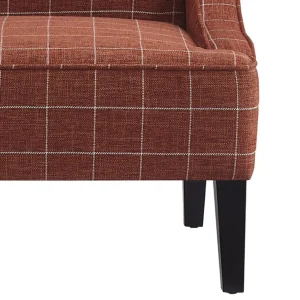 Honeybloom Kayson Paprika Plaid Accent Chair Low Price^* Best Sale