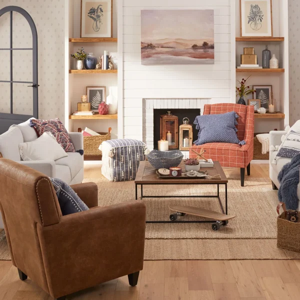 Honeybloom Kayson Paprika Plaid Accent Chair Low Price^* Best Sale