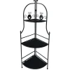 48In. Black Metal Corner Rack With Folding Wood Shelves Discount^* Sale