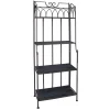 61In. Brown Decorative Arch Metal Rack With Folding Wood Top Shelves Clearance^* Flash Sale