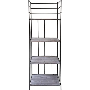 63In. Metal Baker Rack With Folding Wood Top Shelves Featured^* Store