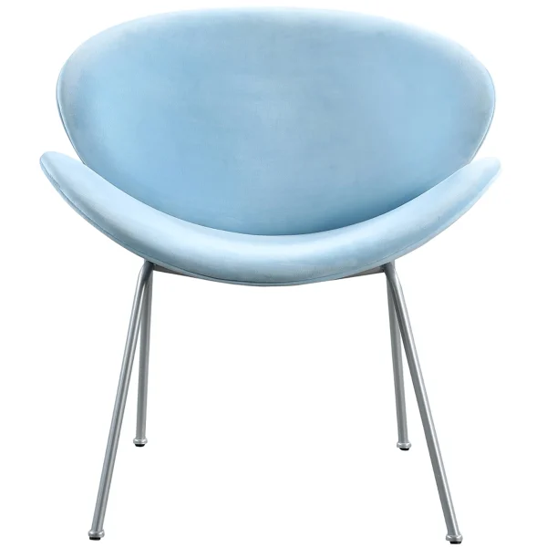 Jagger Accent Chair With Silver Metal Legs, Blue Outlet^* Flash Sale