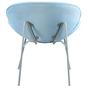 Jagger Accent Chair With Silver Metal Legs, Blue Outlet^* Flash Sale