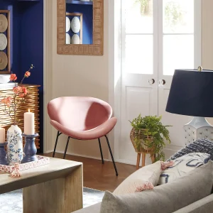 Jagger Chair With Black Metal Legs, Rose Opening Sales^* Store