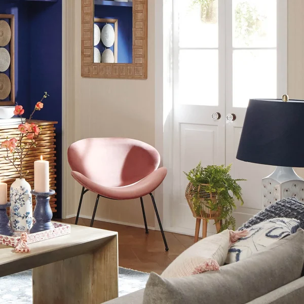 Jagger Chair With Black Metal Legs, Rose Opening Sales^* Store