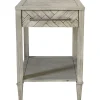 Kate 1 Drawer 1 Shelf Parquet Wood Side Table Discount Online^* Best Sale