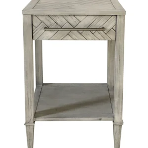 Kate 1 Drawer 1 Shelf Parquet Wood Side Table Discount Online^* Best Sale
