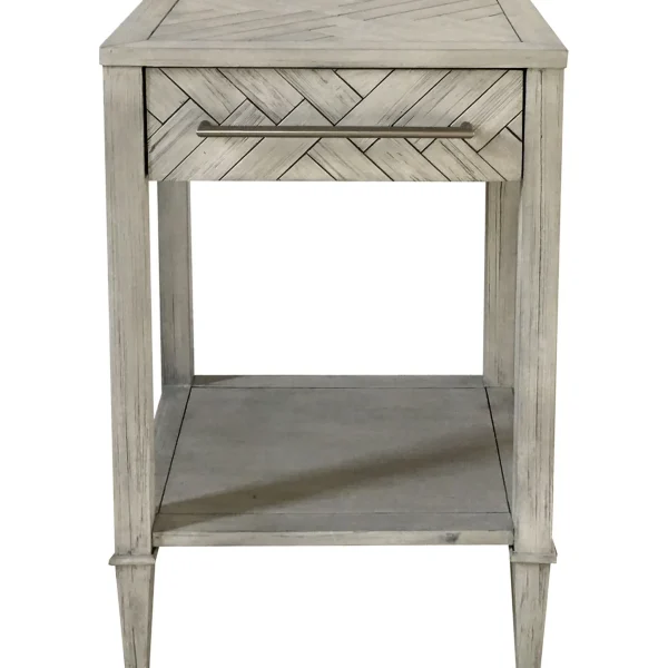 Kate 1 Drawer 1 Shelf Parquet Wood Side Table Discount Online^* Best Sale
