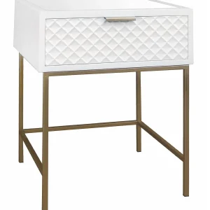 Kelcie Textured Front 1 Drawer Cabinet With Mirror Top Opening Sales^* Online