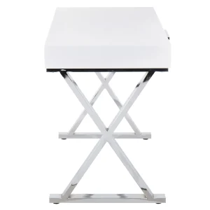 Laila Ali Astrid Chrome Desk Bargain Sale^* Outlet
