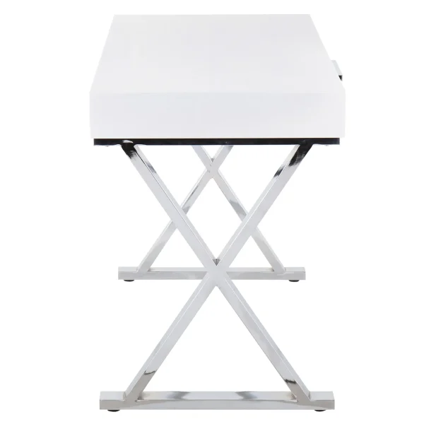 Laila Ali Astrid Chrome Desk Bargain Sale^* Outlet