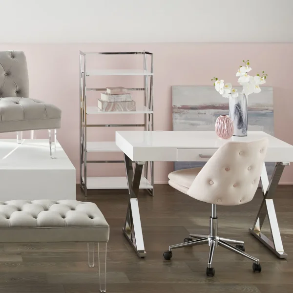 Laila Ali Astrid Chrome Desk Bargain Sale^* Outlet