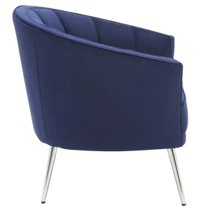 Laila Ali Avani Blue Velvet Accent Chair Opening Sales^* Cheap
