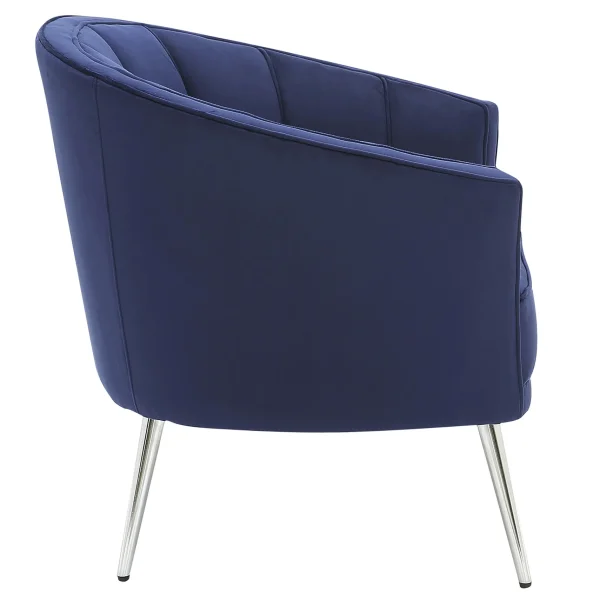 Laila Ali Avani Blue Velvet Accent Chair Opening Sales^* Cheap