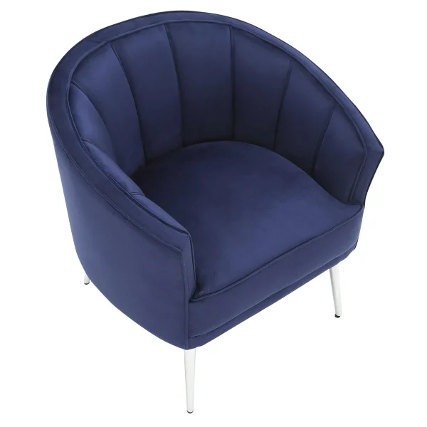 Laila Ali Avani Blue Velvet Accent Chair Opening Sales^* Cheap