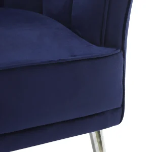 Laila Ali Avani Blue Velvet Accent Chair Opening Sales^* Cheap