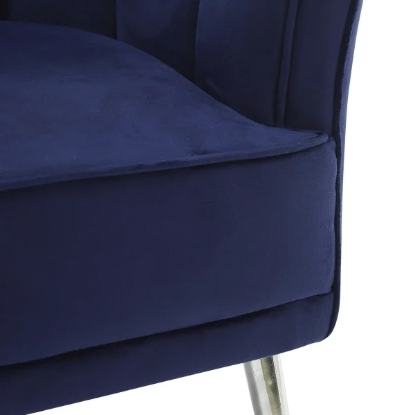 Laila Ali Avani Blue Velvet Accent Chair Opening Sales^* Cheap