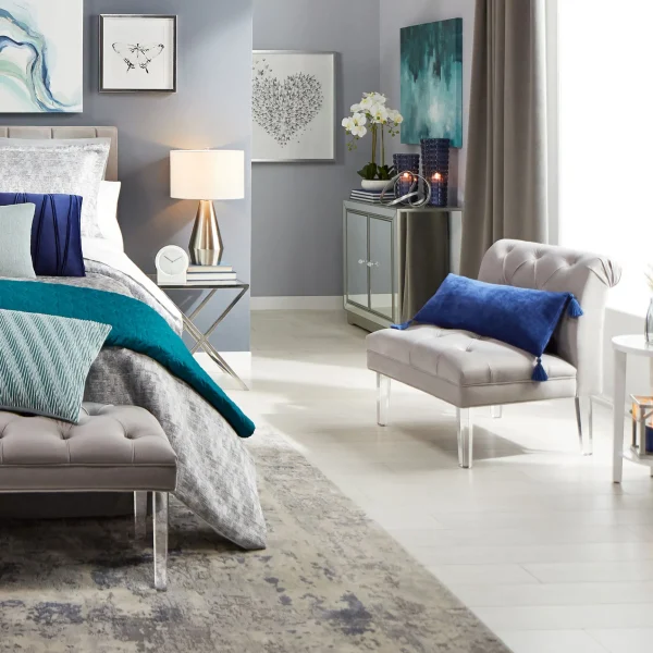 Laila Ali Grey Tufted Accent Chair With Clear Acrylic Legs Outlet^* Shop