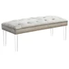 Laila Ali Grey Tufted Acrylic Leg Bench, Kd Online Discount^* Sale