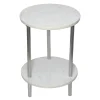Laila Ali Iris White Marble Accent Table Opening Sales^* Flash Sale