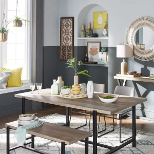 Loggy Wood & Metal Dining Bench, 47 Less Expensive^* Cheap