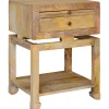 Maddison Natural Wood Side Table With Drawer Clearance^* Fashion